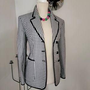 Talbot's Size 8 Checked Black & White Blazer